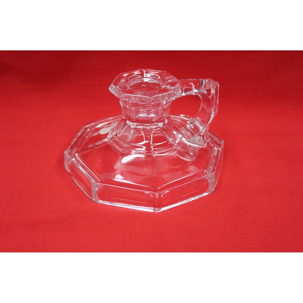 PartyLite Chamberstick Clear Brittany P0906 Glass Taper Holder Handle